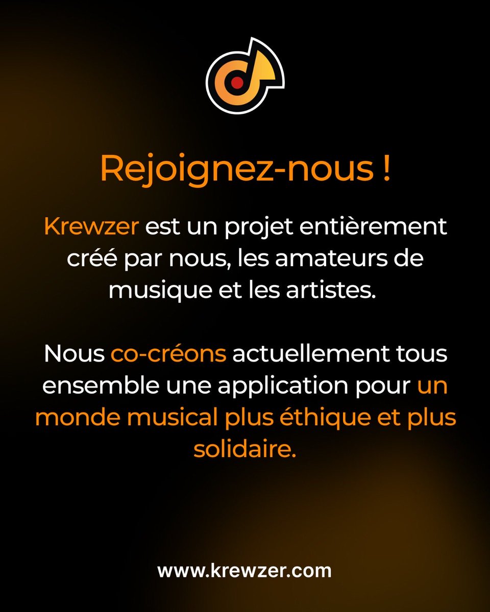 krewzer's tweet photo. Krewzer, le 1er projet collectif et solidaire dans la musique !

Liens en bio 🎶 https://t.co/eKYun2dtFi