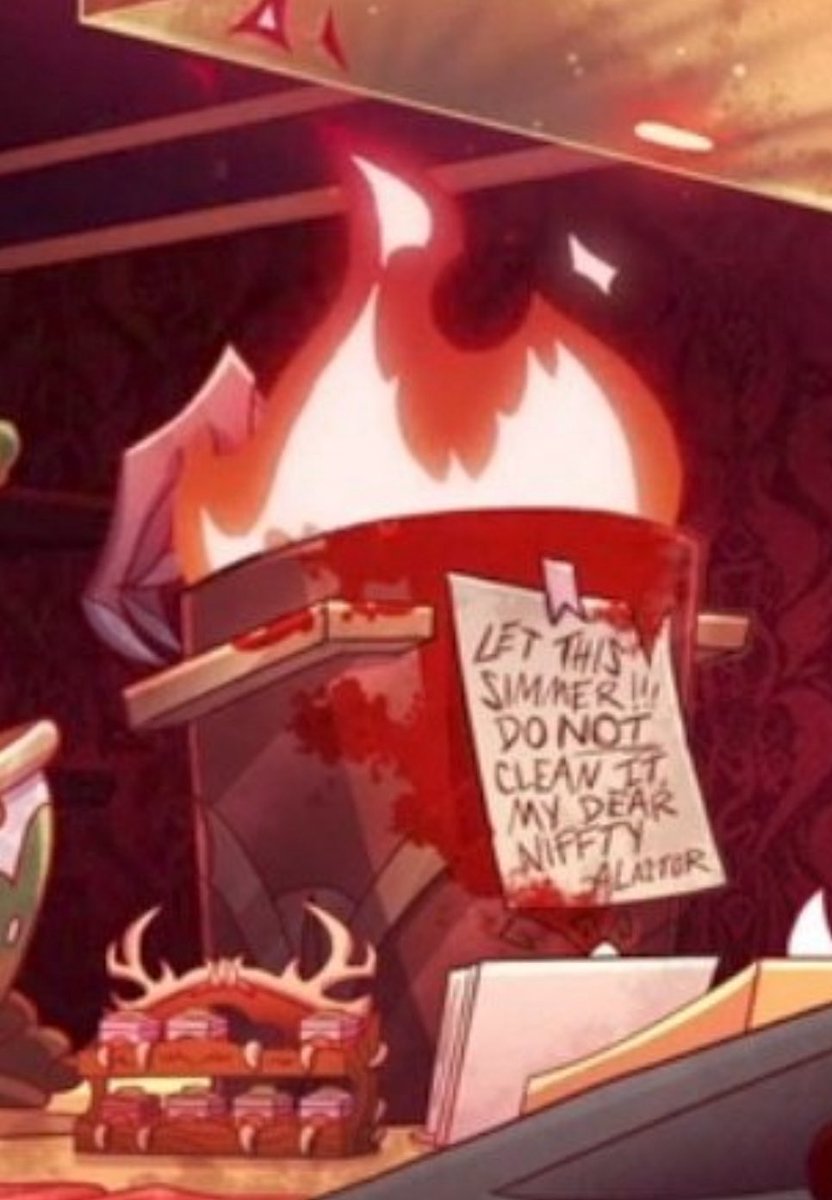 HUSK3RDUST's tweet image. this is killing me i’m afraid this is well past the point of “simmering” alastor