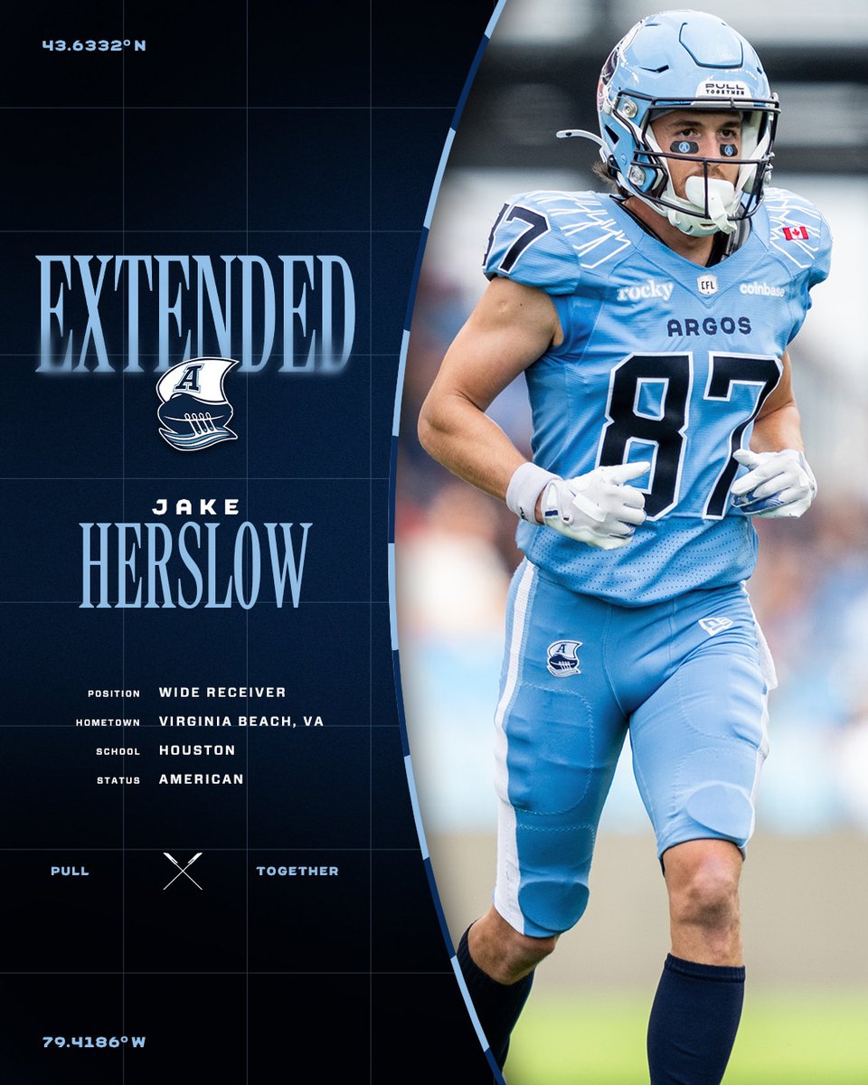 TorontoArgos's tweet image. HIGHLIGHT HERSLOW ⭐️

After a breakout 2025, we’ve extended Jake Herslow through 2027.