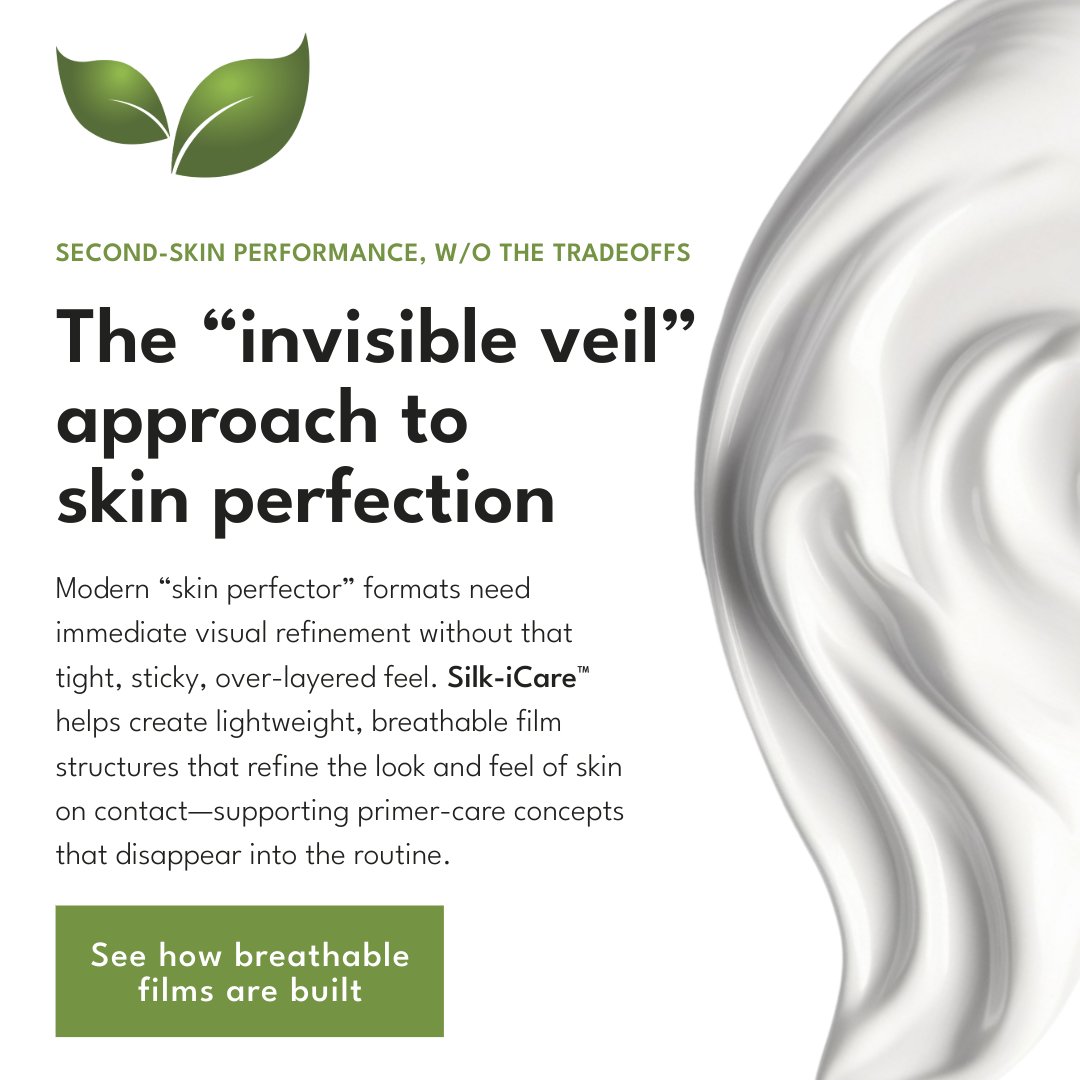 DeverauxSpecial's tweet image. Film behavior decides wear. Not marketing. 🪶🧴 
#Secondskin briefs need #weightless feel + clean layering under #SPF/#makeup.
Silk-iCare™ (#biotech #vegan #silkprotein) supports a light, #breathable veil 👉 tr.ee/Wzf3qaLdes @Givaudan