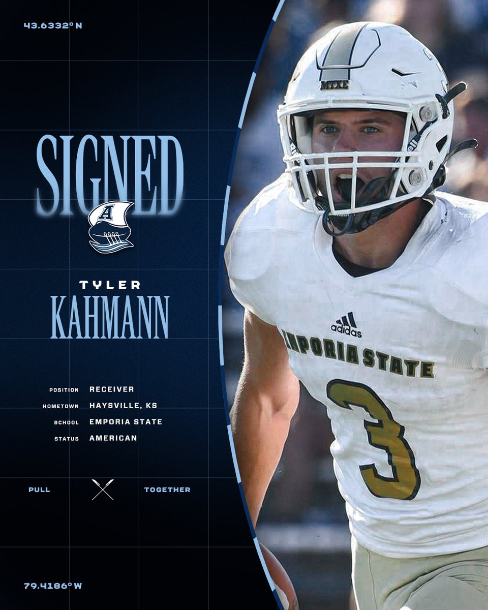 TorontoArgos's tweet photo. We've signed UBC OL Gavin Coakes and Emporia State WR Tyler Kahmann. https://t.co/sC4jQkOWM2