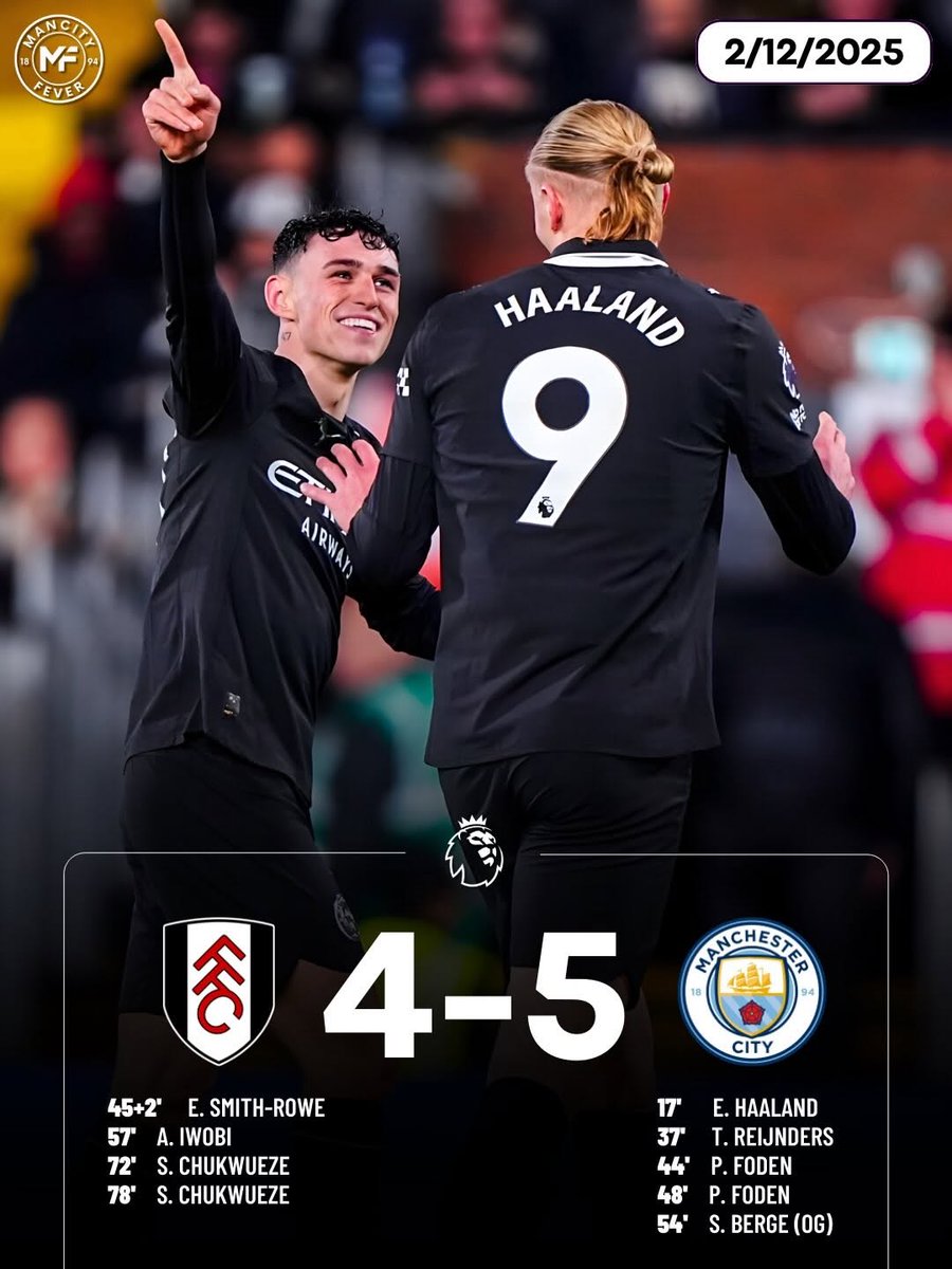 PhixlFoden's tweet image. Fulham nearly gave us an heart attack