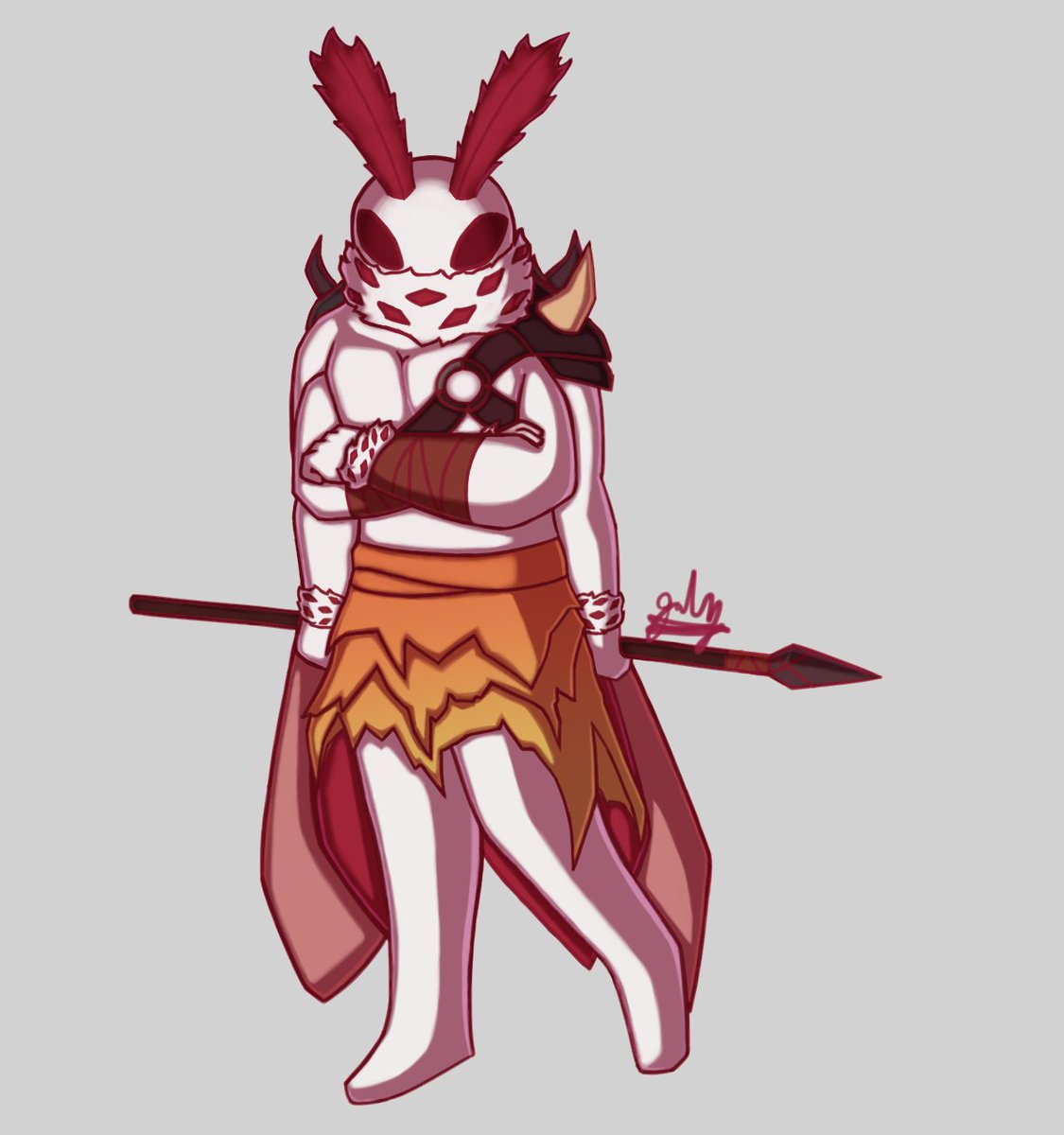 GabMat999's tweet photo. A Drawing to end the year, it doesn't have name yet so i call him Moth. It is from my GF campaign, a trully fearsome barbarian. Coms Open btw. #drawing #DigitalArtist #HappyNewYear2026 #DnD #dnd5e #barbarian #furryartwork https://t.co/Kqdh9Uro4j