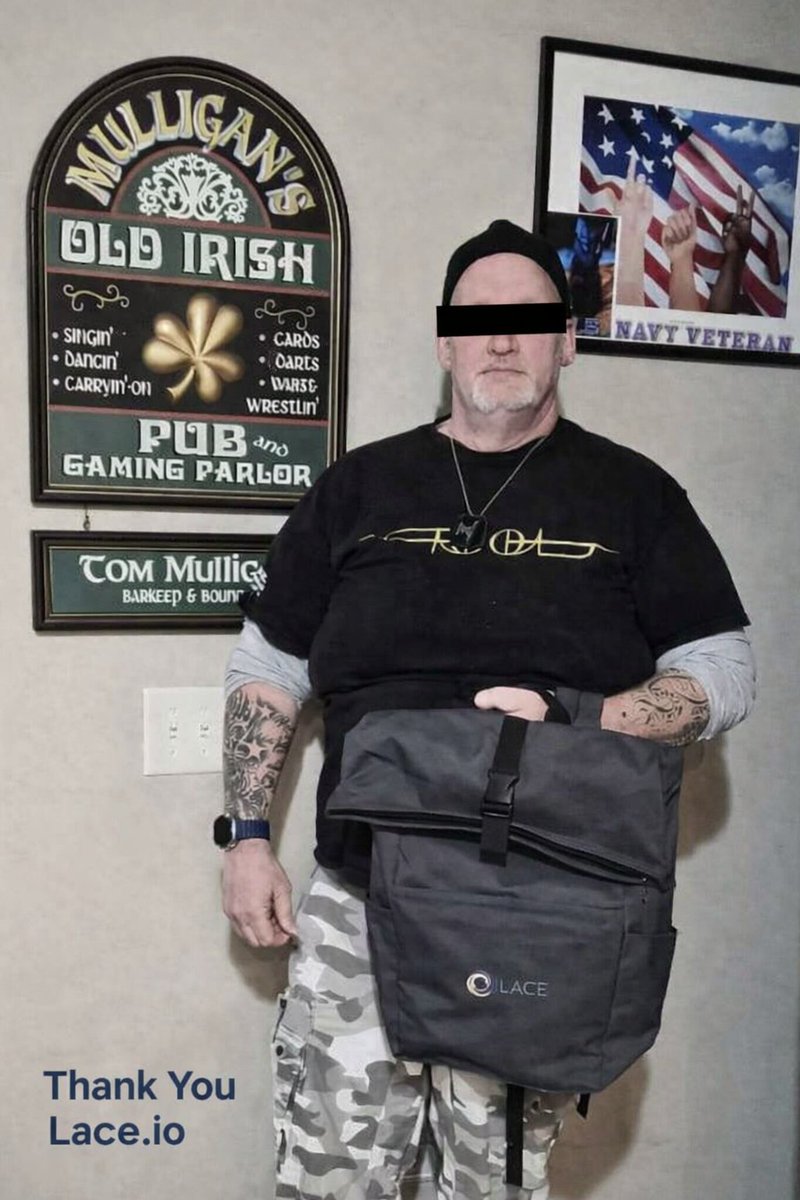 TommyJohn70's tweet photo. Big thanks to @lace_io for the backpack I won in the Christmas giveaway. Solid gear, even better community. Appreciate you 🎄🎒@lace_io @DerockJones #Midnight #night #MidnightProtocol #Cardano #ADA https://t.co/azgeEXWZ1H