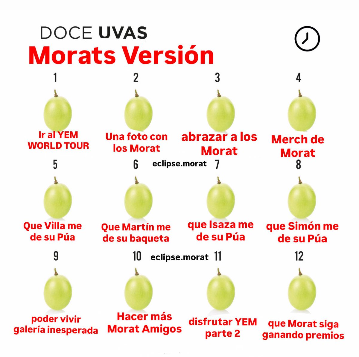 eclipsemorat's tweet image. Y en cada uva hay un @MoratBanda deseo 🤞🏼🍀✨ @LaTeaMorat