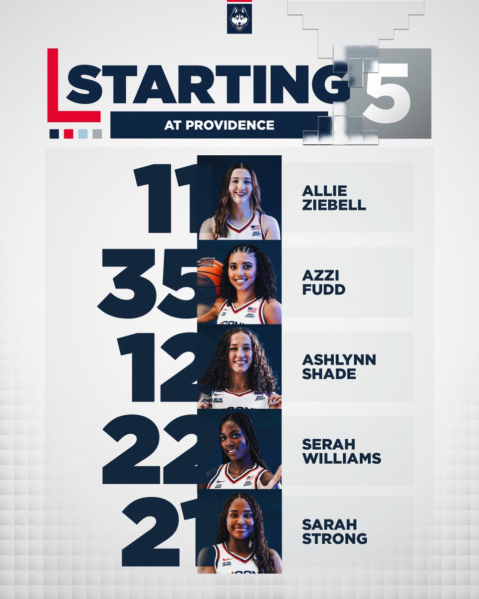 UConnWBB's tweet image. Starting 5 at Providence

Allie Ziebell makes her first career start!