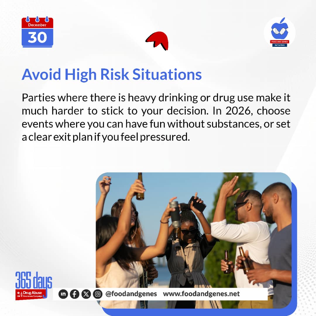 Choose environments and events that support your decision to stay drug-free.

#fagieducate
#drugabuse
#addiction
#staystrong
#stayfocused
#drugfreelife
#365daysofawareness
#saynotodrugs
#drugabuseprevention
#drugabuseawareness #preventionovercure
#staytrue
#drugfree
