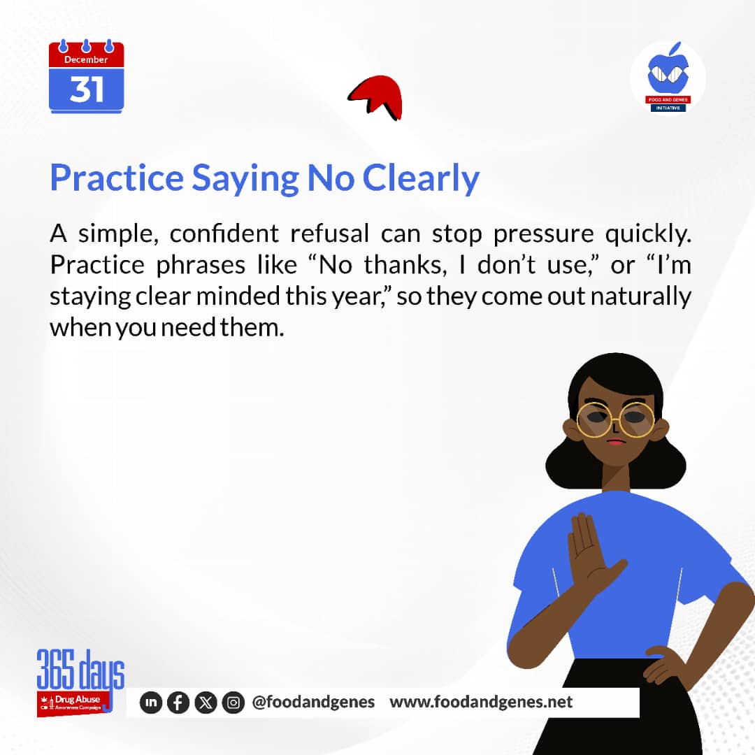 No" is a complete sentence. Stay true to your journey and enter 2026 with a clear mind.

#fagieducate
#drugabuse
#addiction
#staystrong
#stayfocused
#drugfreelife
#365daysofawareness
#saynotodrugs
#drugabuseprevention
#drugabuseawareness #preventionovercure
#staytrue
#drugfree