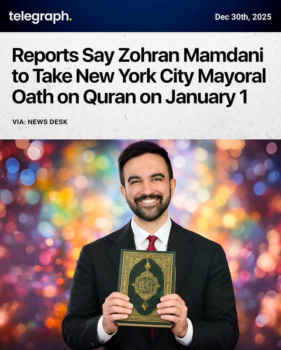 Zohran Mamdani is set to take the oath as New York City’s mayor on January 1. 

According to reports, he will take his mayoral oath on the Holy Quran, marking a historic moment as he becomes the city’s first Muslim mayor