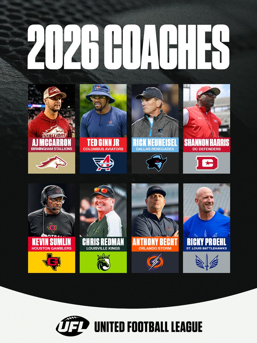TheUFL's tweet image. Leading us into 2026 💪

UFL Head Coaches are here.
