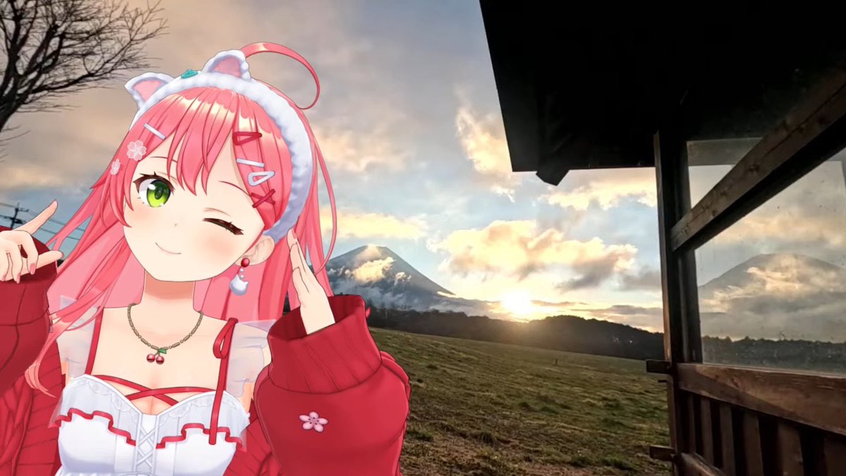 RoseNightQQ's tweet photo. 富士山ポーズ～～
 #みこちと初日の出 https://t.co/7tjvKidLxc