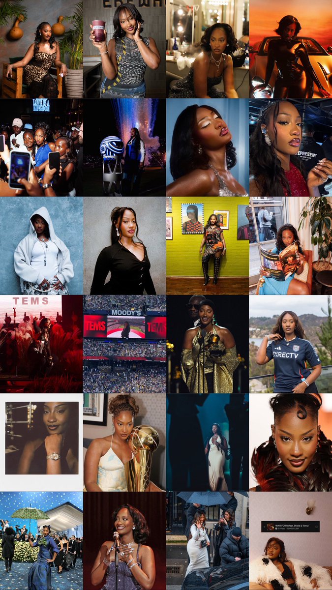 temsszn's tweet photo. TEMS IN 2025 👑

• Won her 2nd Grammy for Love Me JeJe.

• Became the first African-born woman to own a Major League Soccer team, San Diego FC.

• Performed at the first-ever FIFA Club World Cup Final Halftime Show.

• Launched the Leading Vibe Initiative. 

• Joined the BoF 500 Class of 2025.

• New EP Love Is A Kingdom + release parties in LA, London & Lagos.

• Performed at the F1 75 Livery for Aston Martin.

• Performed at the British Fashion Awards.

• Became a Global Ambassador for Hennessy & Omega.

• Joined Coldplay’s World Tour at Wembley Stadium.

• Received The Diamond Award at Billboard’s Inaugural Global Power Players.

• Graced the cover of Billboard Magazine.

• Became the first female Nigerian act to have a single sell over 10 million units in the US (“WAIT FOR U”).

• “WAIT FOR U” surpassed 1 billion streams on Spotify.

• Won Best Global African Female Artist at the AAEA Awards 2025.

• Won Best Recording of the Year for “Burning” at the 17th Headies.

• Headlined 7Fest in Amsterdam.

• Headlined Jazz Fest in New Orleans.

• Headlined Blankets & Wine in Kenya.

• Headlined Afro Nation Portugal.

• Attended the Met Gala & Paris Fashion Week.

• Launched the Lagos Love Smoothie with Erewhon.

• Turned 30 in June 🥹❤️

& this isn’t everything.

Incredibly proud of all she’s done this year, and so excited to see what 2026 brings.

THE LEADING VIBE @temsbaby 🕊️
