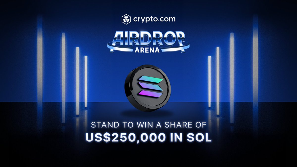 🎉 A brand new event has launched in Airdrop Arena! 💰 US$250,000 of $SOL  rewards 🎟️ Simply allocate $CRO to join 💯 Boost your points to 120% when  you purchase and transfer