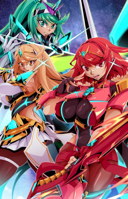 #2025年自分が選ぶ今年の4枚 I've done over 150 illustration and these are my 4 faves! XENOBLADE!!!! and hello Samus~
