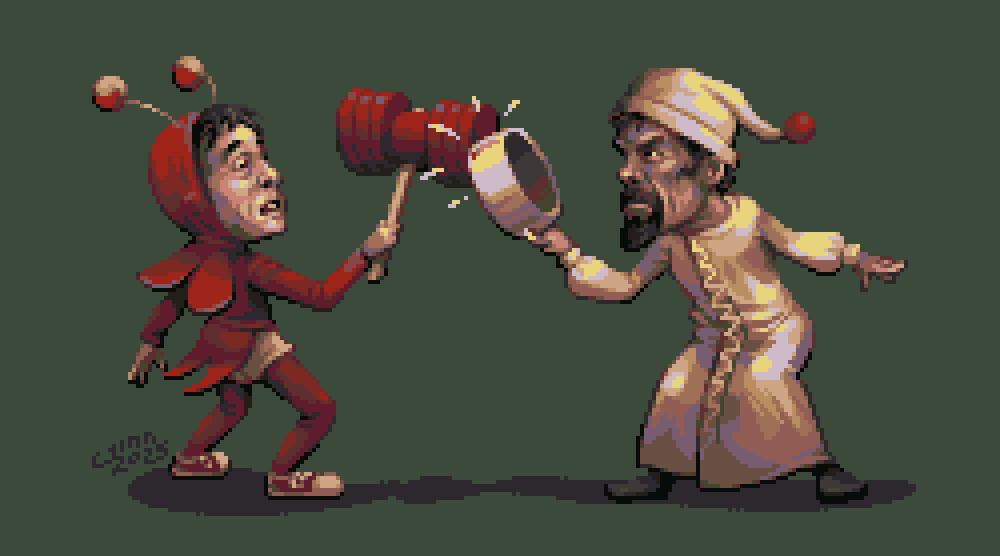 JinnPixel's tweet photo. It’s that time again! My annual tribute to the great Ramón Valdés!

This year, I’ve portrayed him as Señor Capuleto, joined by Chespirito as El Chapulín Colorado.

Hope you enjoy it!

20 colors https://t.co/l9WupDl0Vz