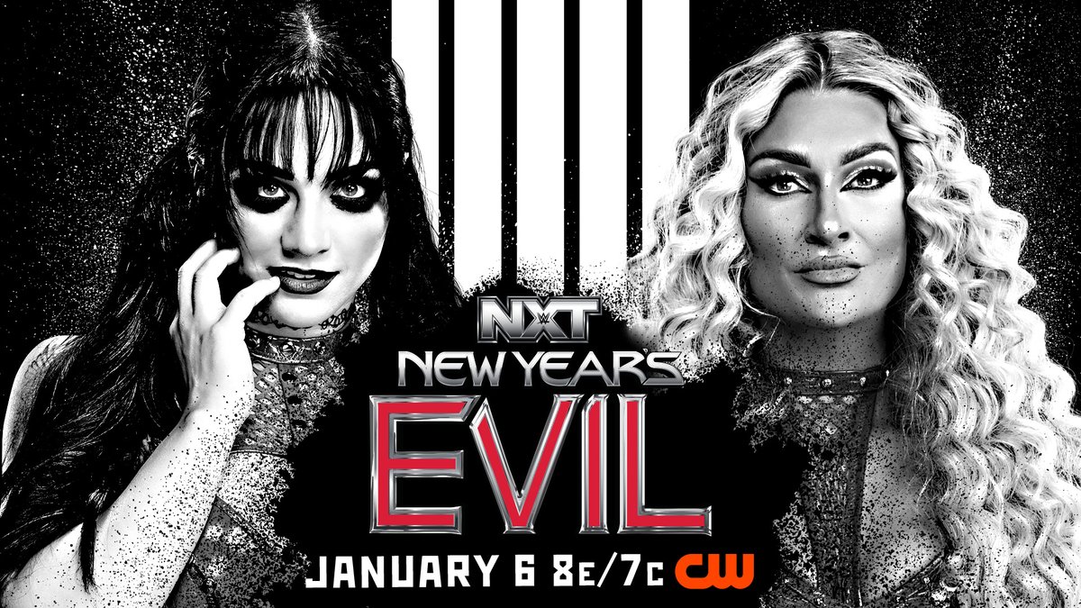 WWENXT's tweet image. NEXT WEEK at #NewYearsEvil 

👊 @Obaofwwe defends the #WWENXT Championship against @ThisIsTNA X-Division Champion @LEONSLATER_ 

😤 @jacyjaynewwe defends the NXT Women's Championship against the 2025 Women's Iron Survivor, @kendalgreywwe 

👀 @theahail_wwe defends the Women's…