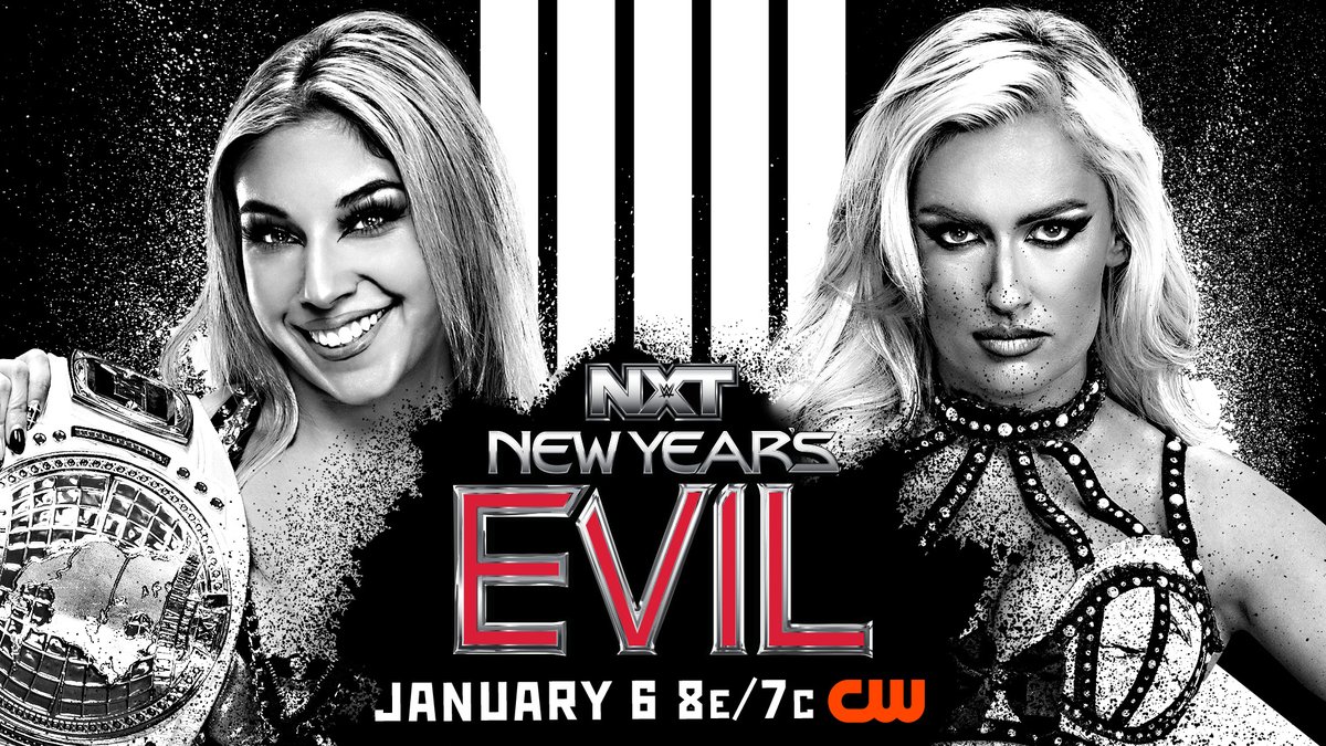 WWENXT's tweet image. NEXT WEEK at #NewYearsEvil 

👊 @Obaofwwe defends the #WWENXT Championship against @ThisIsTNA X-Division Champion @LEONSLATER_ 

😤 @jacyjaynewwe defends the NXT Women's Championship against the 2025 Women's Iron Survivor, @kendalgreywwe 

👀 @theahail_wwe defends the Women's…