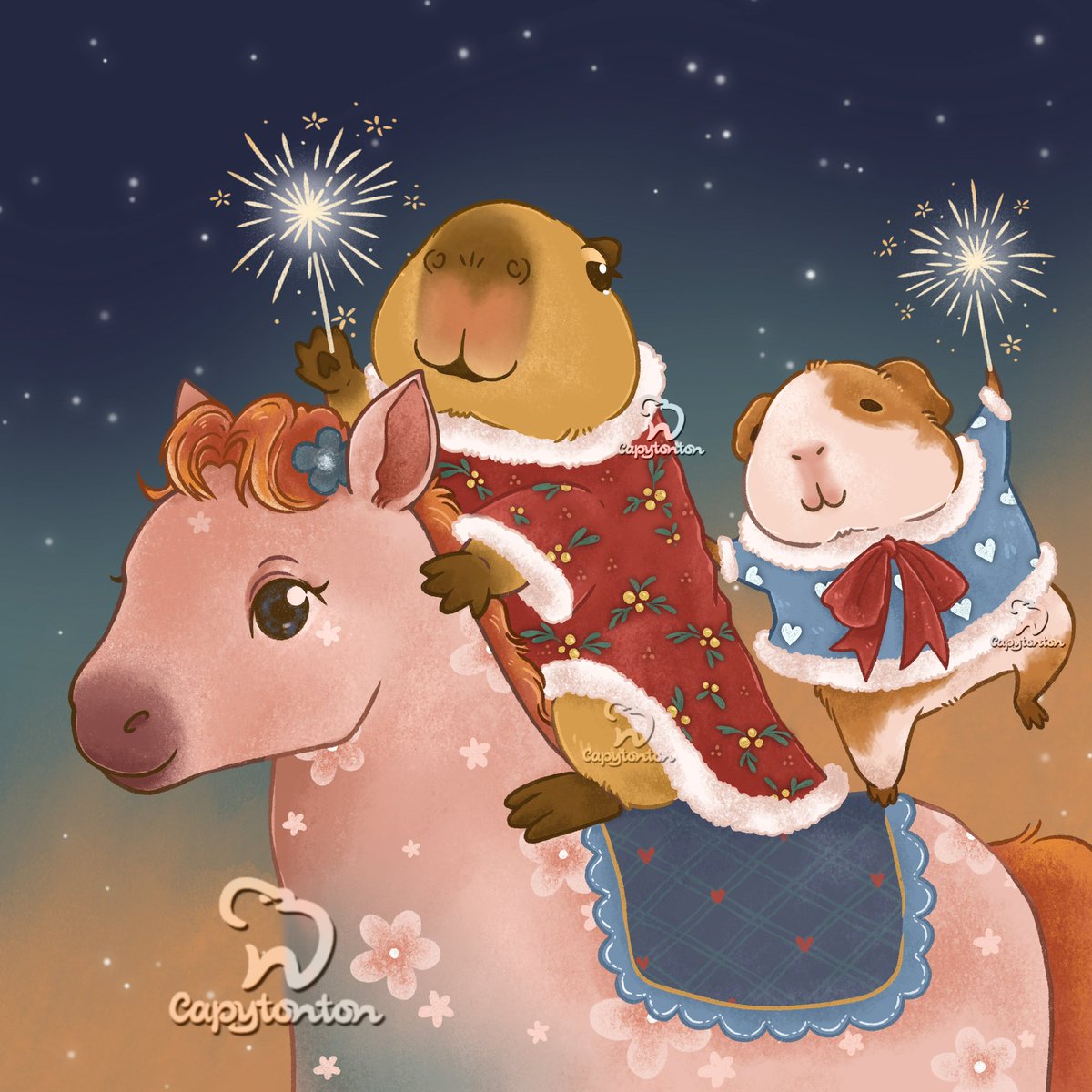 capytonton's tweet image. HAPPY NEW YEAR 2026 ✨✨✨