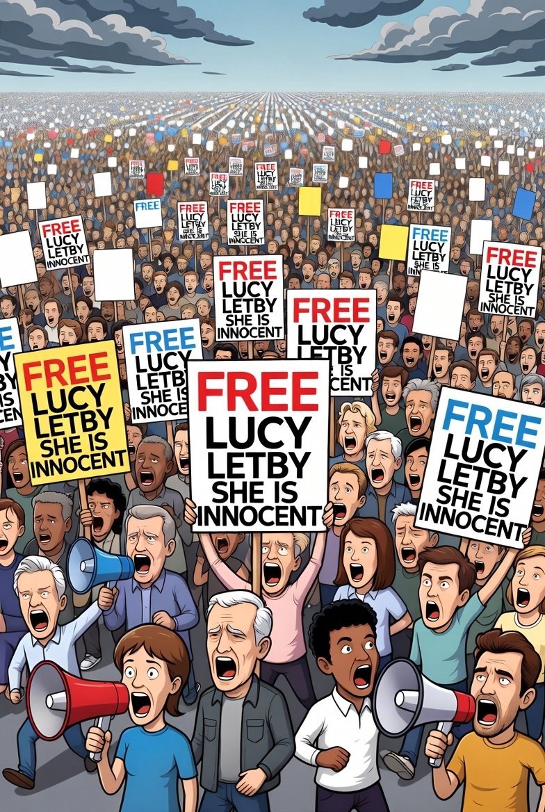 <a href="/LCasley31782/">Louise Casley</a> <a href="/gill1109/">Richard Gill</a> <a href="/VeraBaird/">Vera Baird DBE KC</a> <a href="/CPSUK/">Crown Prosecution Service</a> <a href="/DavidLammy/">David Lammy</a> <a href="/wesstreeting/">Wes Streeting</a> <a href="/karinsmyth/">Karin Smyth</a> Millions of people are firmly on the side that Lucy Letby’s conviction is unsafe.
We are seeing social media explode with virtual placards protesting the very obvious fact that Letby is unequivocally innocent beyond all doubt.
They won't stop until justice is done!
<a href="/VeraBaird/">Vera Baird DBE KC</a>