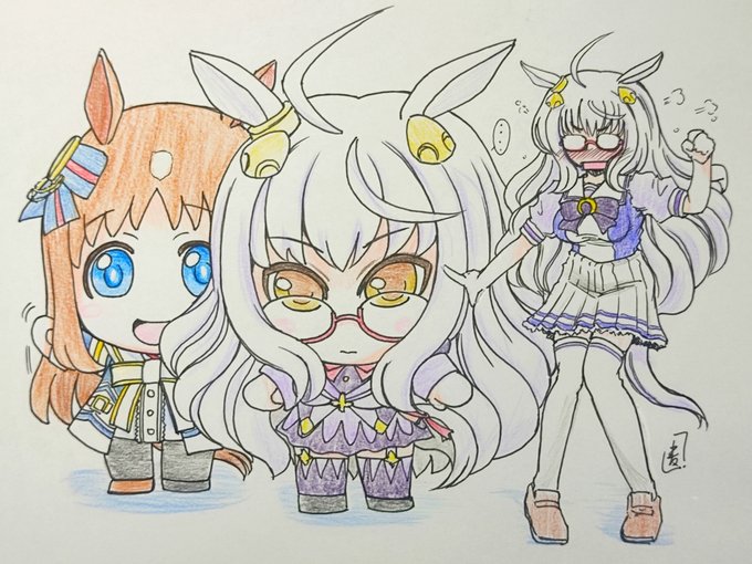 あけましておめでとうございます。とりあえずウマ関係らくがき絵で暫定的にー とりあえず寝ます。起きてからがんばる 