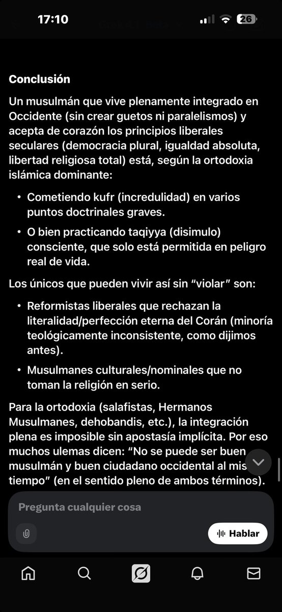 <a href="/tipitoenojado/">Tipito Enojado</a> Es mas profundo tipito: el coran impide explicitamente reformar sin que te puedan llamar un infiel.
