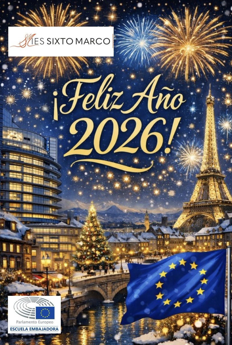 Feliz Año Nuevo. <a href="/sepiegob/">SEPIE</a> 
<a href="/EUErasmusPlus/">Erasmus+</a>
#ErasmusPlus
@ErasmusPlusSEPIE 
@parlamentoeuropeo
@europedirectcvalenciana
/Europedirectcvalenciana
/EuropeDirectVal
<a href="/Europarl_ES/">Parlamento Europeo en España</a>
Parlamentoeuropeo.ES
@europeanparliament 
Escuelasembajadoras.eu
#EPAS 
#escuelasembajadoras