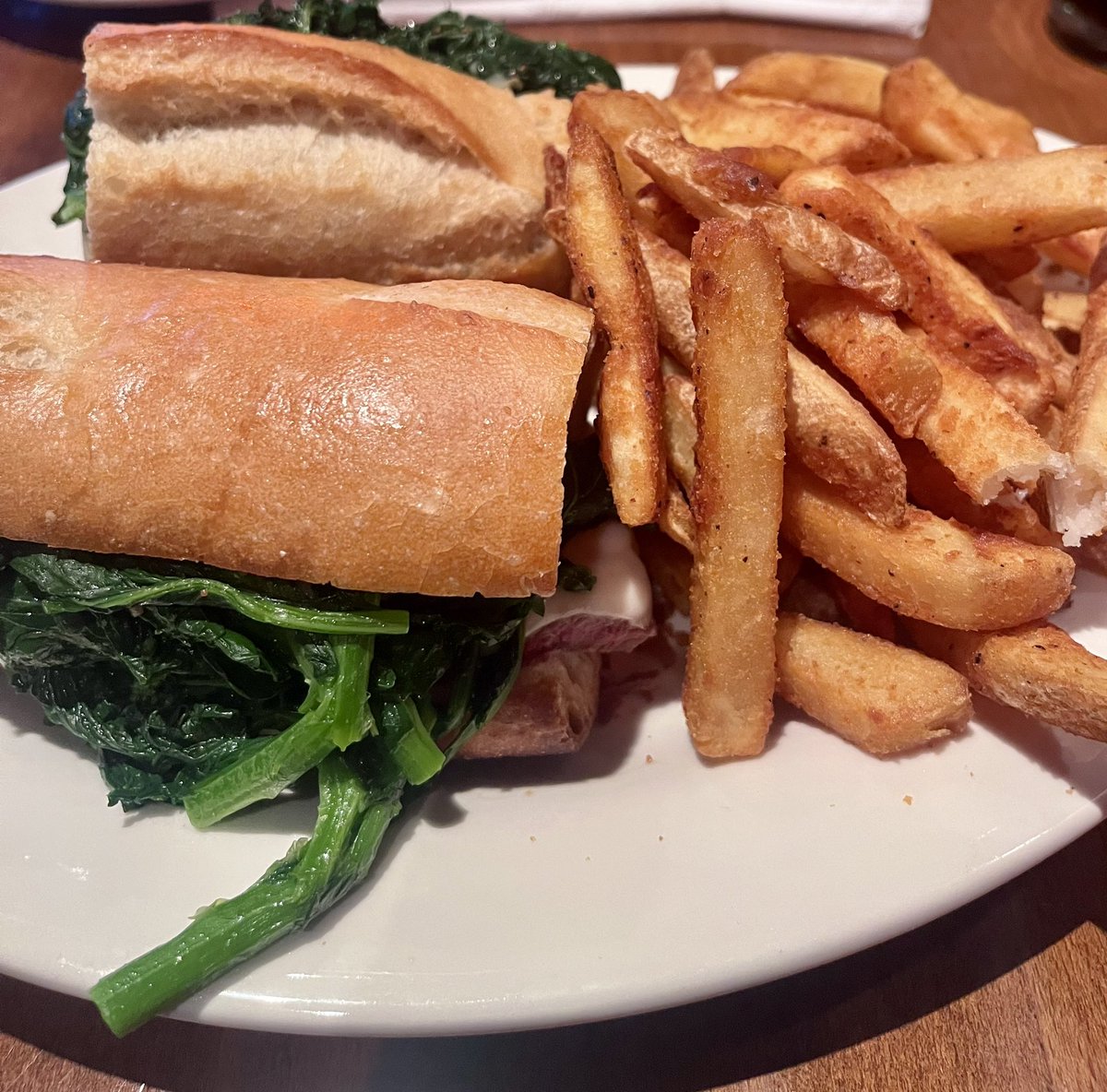 Little prime rib garlic mozz  and broccoli rabe New Year’s Eve lunch