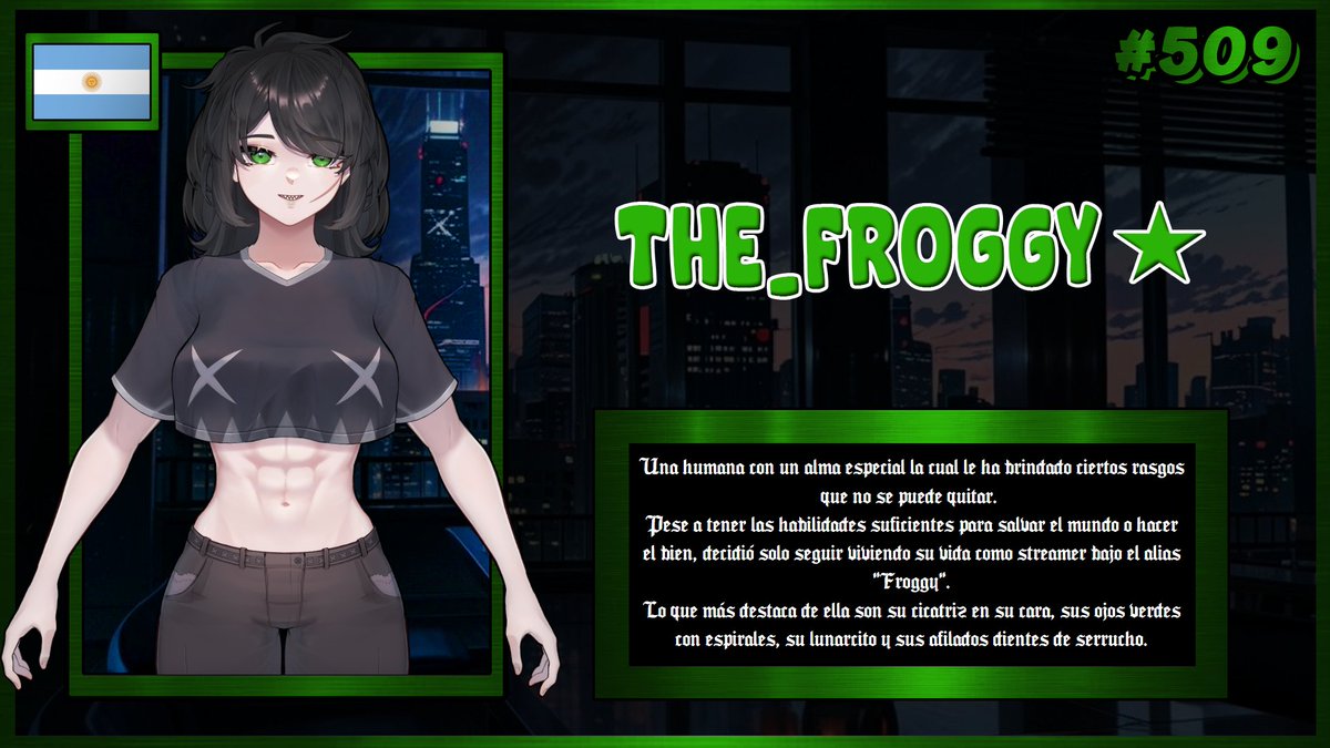 ¡Nueva ficha agregada!  
Ficha #509: <a href="/The_Froggyy/">The_Froggyy 🐸⚔ 【3Shine Live!】</a> 

Se agrega a la página oficial de VTuberDEX: vtuberdex.pages.dev 

Muchas gracias por participar en este proyecto.