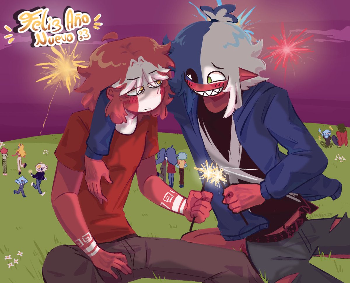 unelo_te's tweet image. FELIZ AÑO NUEVOO!🎇✨
(1/2)
Waos llegue temprano y no un día después hoy llueve chicos AJJAJSA (nollegarévivaalas12pm😭)
Sé que es poquito pero tampoco es que tenga muchas ideas últimamente, lo acabo de terminar en la tarde literal xD
.
.
#countryhumans #NewYear2026 #draw #art