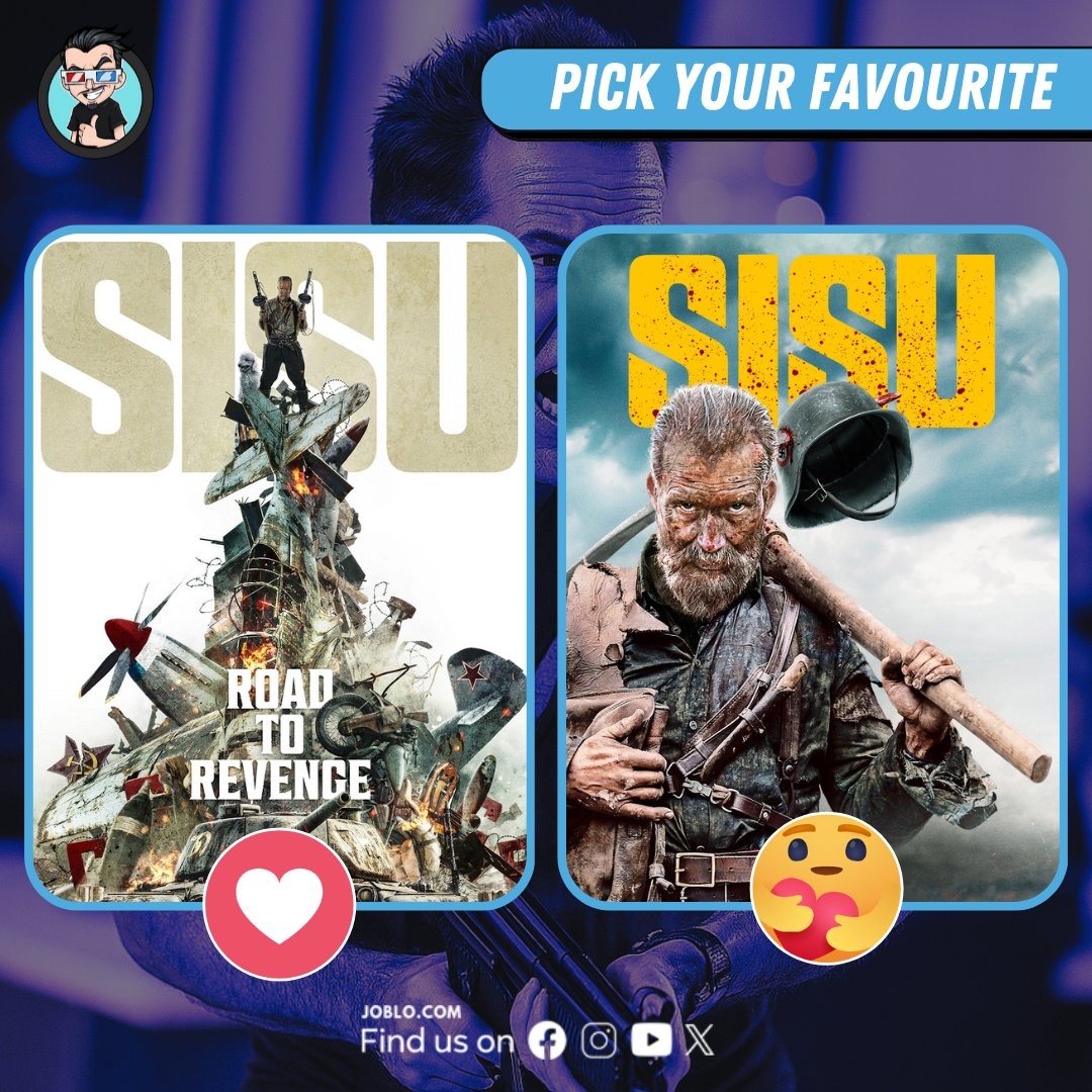 joblocom's tweet photo. Movie battle! Pick your favorite 🥊
#MovieBattle #PickYourFavorite #SisuMovie https://t.co/NZFj3KBKaS