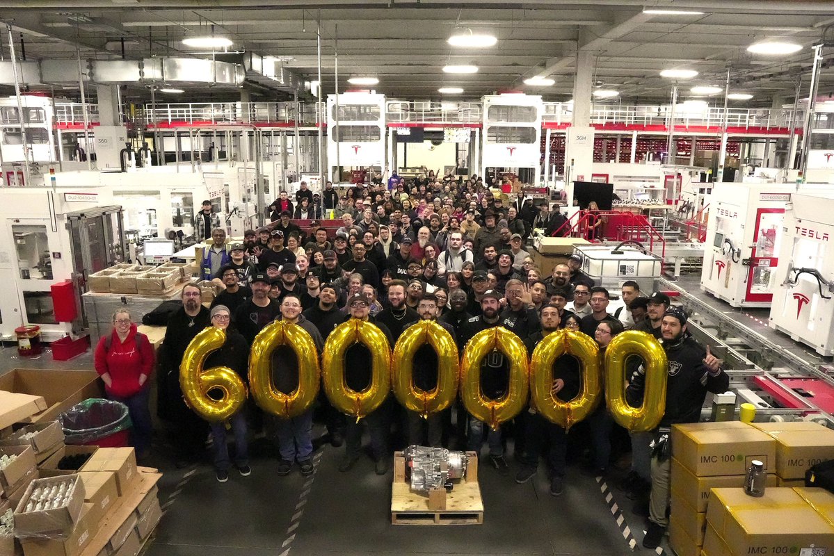 gigafactories's tweet image. Congratulations to the Giga Nevada team for producing their 6 millionth Drive Unit!