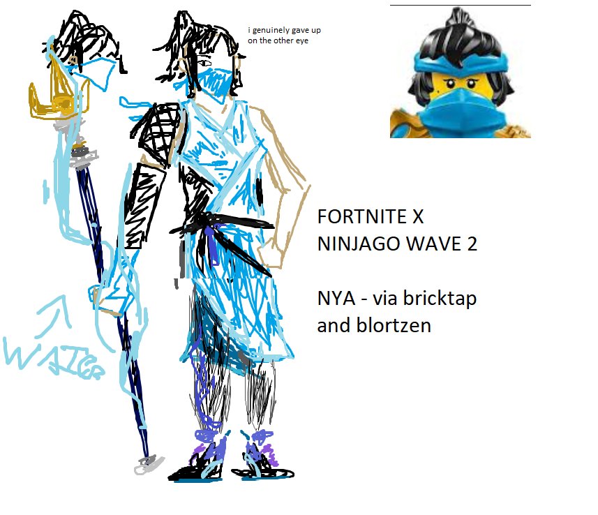 BlortTheCandy's tweet image. LEGO NINJAGO x Fortnite 

Nya Br design

- Kinda original outfit, hair similar to that  headpiece 
- Has a spear pickaxe with water effects

Via Bricktap &amp;amp; Me
(Tysm bricktap love you)

#Fortnite #FortniteLeaks #Hi