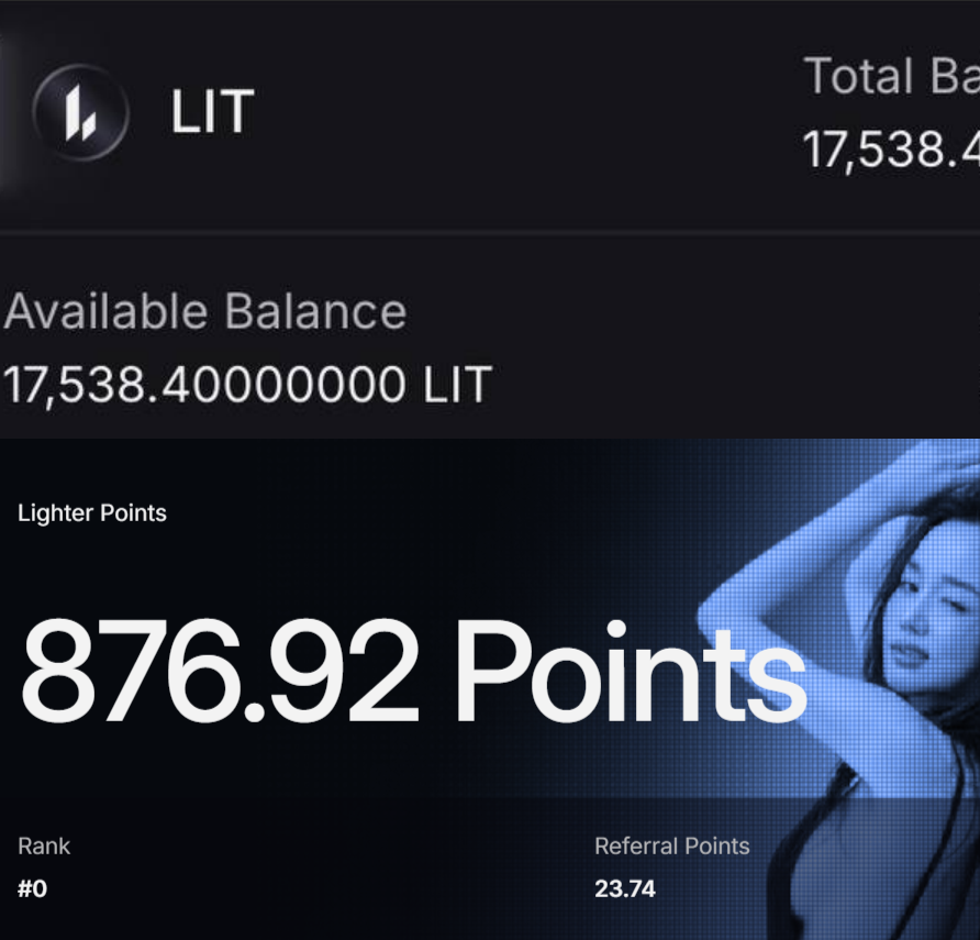 QuintineJuma's tweet photo. $LIT airdrop and trading is live on Lighter!

1 Lit point = 20 $LIT tokens

How to claim:
→ Go to https://t.co/b1sXsxY4KF
→ Connect the wallet you used to trade
→ Check "Assets" under Portfolio
→ You will see your LIT airdrop https://t.co/8LLa3ErHQ2