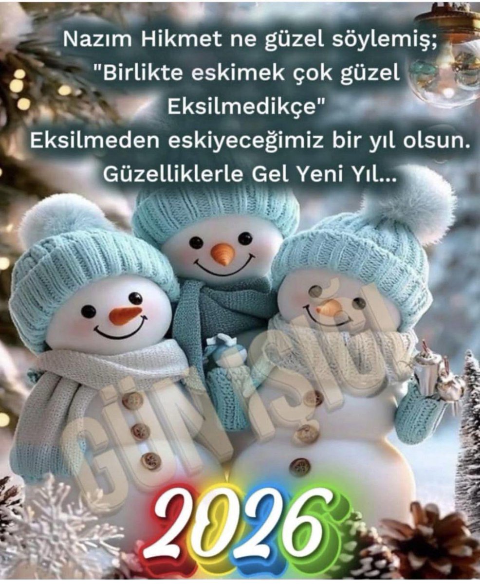 Yeni yıl hepimize sağlık, huzur ve mutluluk getirsin.