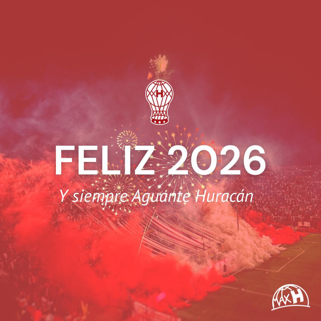 En 2025 nos ilusionamos, nos frustramos, nos caímos, nos enojamos, señalamos lo incorrecto y celebramos los triunfos.

Por todo lo que queda por mejorar, construir y ganar, brindemos por un 2026 que cumpla los deseos del pueblo de #Huracán.

¡Feliz año nuevo, quemeros y quemeras!