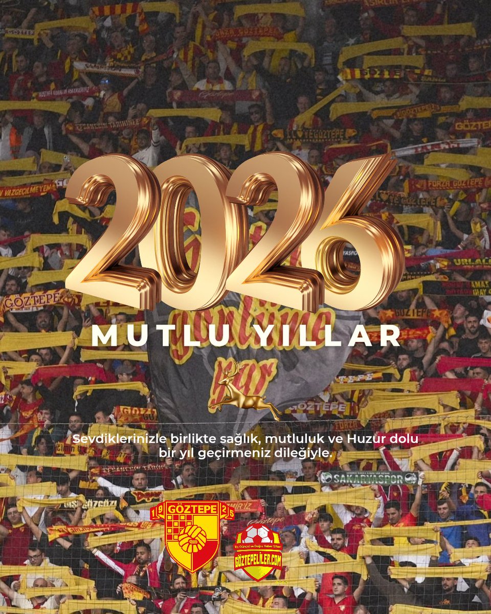 Göztepelilercom ailesi olarak, Göztepe’mizi Avrupa’da görmeyi diliyor; sevdiklerinizle birlikte sağlık, mutluluk ve huzur dolu bir yıl geçirmenizi temenni ediyoruz. 🟥🟡