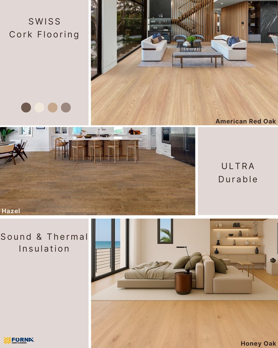 iCorkFloor's tweet image. Elevate your space this New Year! Swiss Cork Flooring offers durability, water &amp;amp; slip resistance, and natural warmth. See the difference for yourself—order a sample now!

 #SwissCork #DurableFlooring