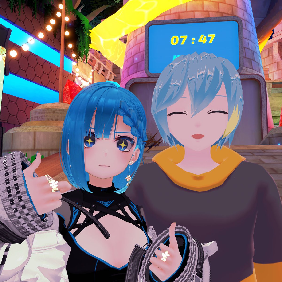 UrueniCore's tweet photo. Stream VRC!4/4
🎆2026年カウントダウン配信をご覧頂き、ありがとうございました!🎍
昨年Vketアンバサダー2期生で一緒だった
エンジンかずみがイベントに来て下さいました!😲😲
貴重な時間を割いて会いに来てくれて大感謝!🙏✨
久々に青髪青眼組💙陰ながら応援してるゾ🤟
#VRChat #VRC #VRCCORE https://t.co/ORALgZ8S8y