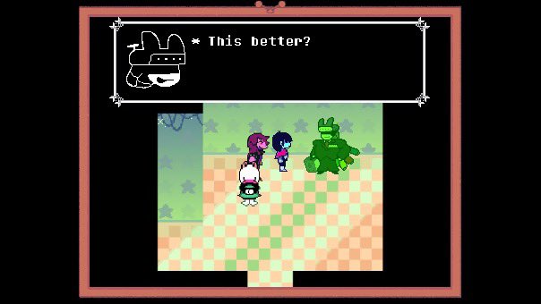 i feel liken im going crazy, am i the only person who saw this guy in the greenroom while playing #DELTARUNE