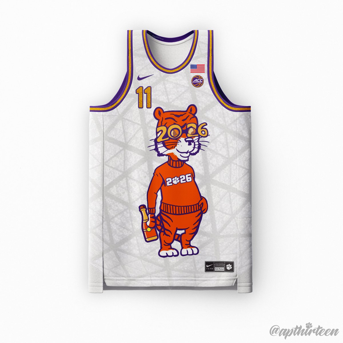 apthirteen's tweet photo. Designing a new Clemson basketball jersey after every win. 

1⃣1⃣ - Happy New Year! https://t.co/3MNvsntYvQ