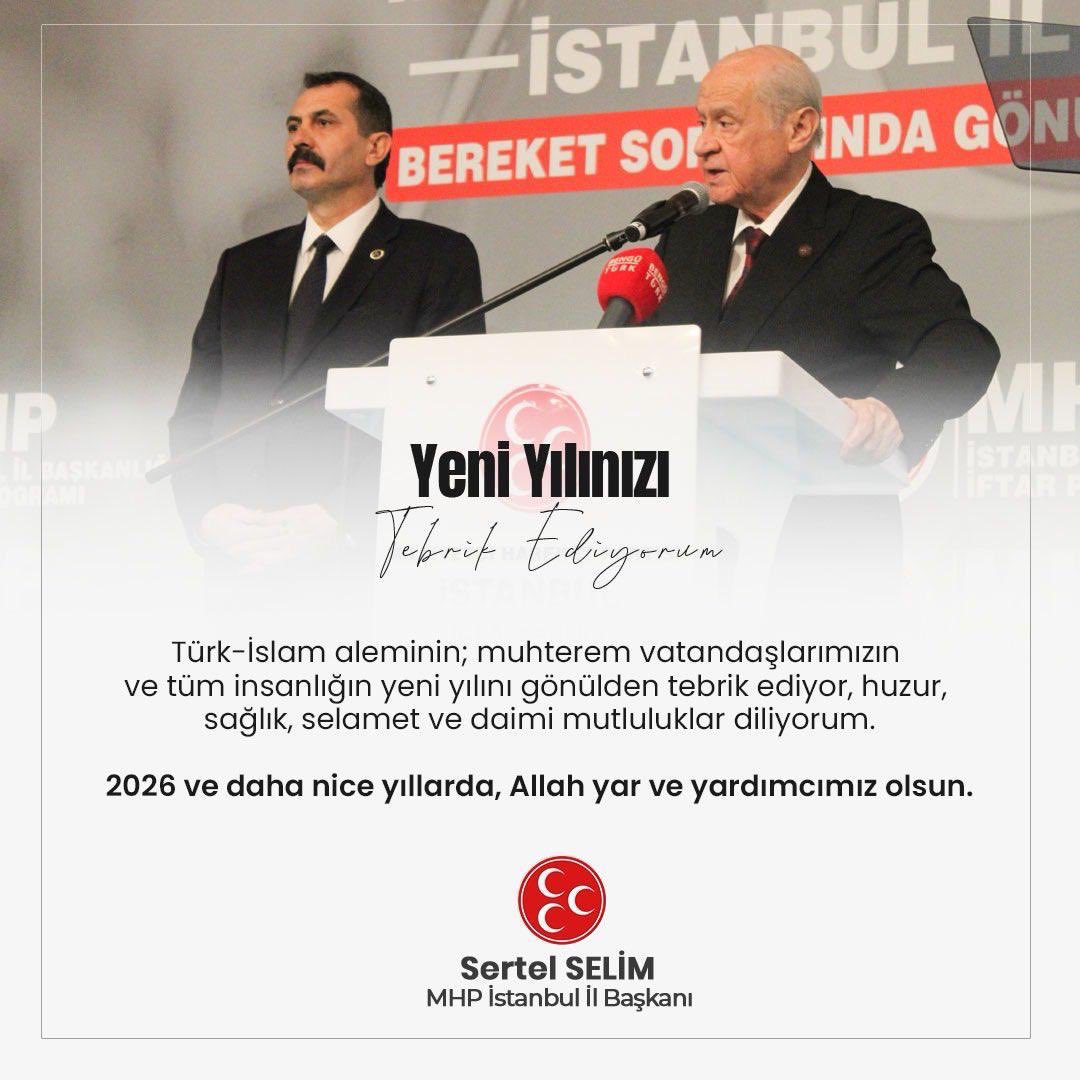 Türk-İslam aleminin; muhterem vatandaşlarımızın ve tüm insanlığın yeni yılını gönülden tebrik ediyor, huzur sağlık, selamet ve daimi mutluluklar diliyoruz.

2026 ve daha nice yıllarda, Allah yar ve yardımcımız olsun.