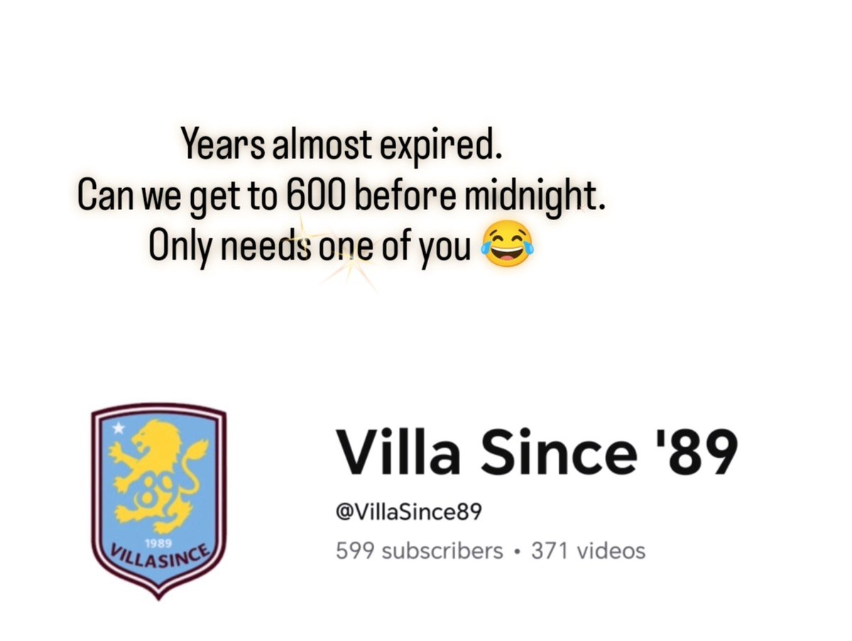 Jem_Mills's tweet image. Happy New Years Eve unu!!
1 away from 600. Drop a sub for the 2026!!
#utv #avfc