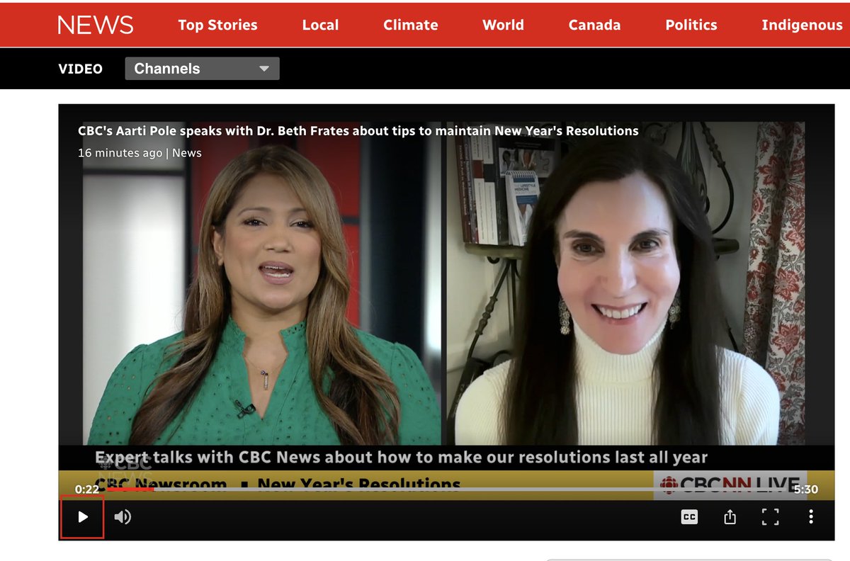 BethFratesMD's tweet image. Thrilled to be invited to CBC News in Canada this afternoon to talk about New Year's Resolutions. Thank you to Aarti Pole @aartipole for inviting me to contribute. #gratitude 🙏

Here is the link if you are interested. 😊
cbc.ca/player/play/vi…

#NewYear2026 #NewYearsResolutions