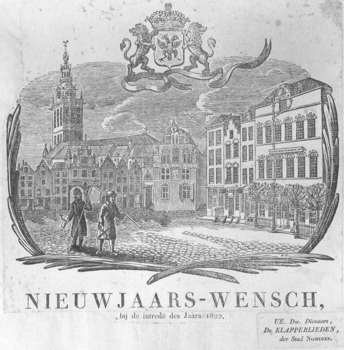 Nieuwjaarswens van de Nijmeegse klapperlieden bij de intrede des Jaars 1822