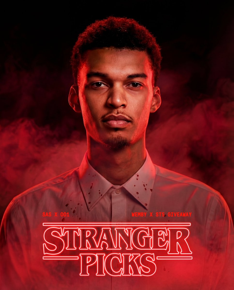 PrizePicks's tweet image. THE FINAL COUNTDOWN 🕰️

Tonight is the Stranger Things Finale AND Wemby (001) vs. Brunson (011). We're celebrating the end of an era with a giveaway 🩸

If Spurs win: 1 Winner gets an $80 Lineup 🕷️
If Knicks win: 11 Winners get a $50 Lineup 🧇

To Enter:
Follow @PrizePicks
Like…