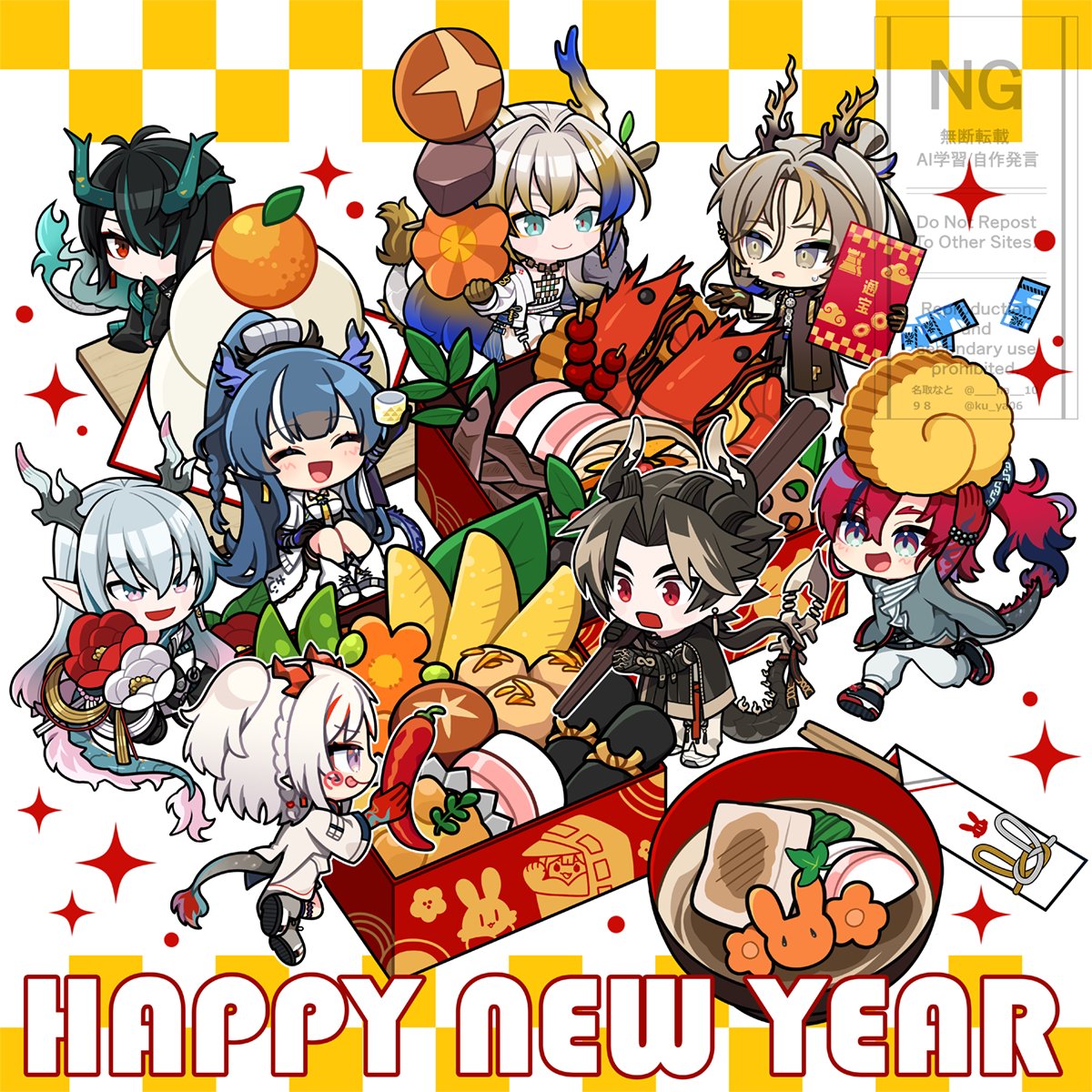 ✨新年あけましておめでとうございます✨
名取なと先生(#___na__10)と、ことしも宜しくお願いいたしますの歳合作しました！誰をどちらが描いたかわかりますかね…？

2026年もよろしくお願いします😊
#アークナイツ #なとくーや