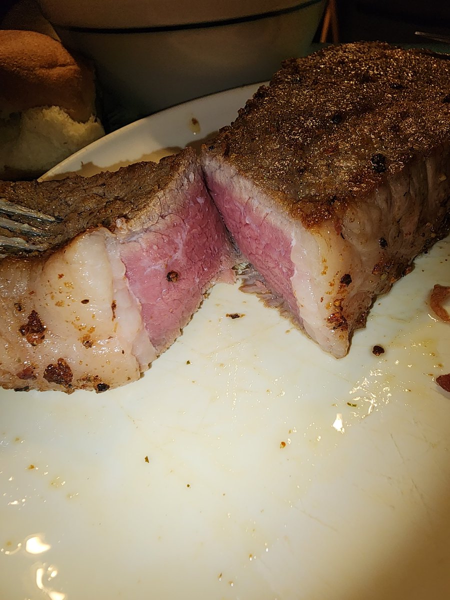 SfromMr's tweet image. Chef Boyar-B is responsible for our New Year's Eve dinner. Steak seasoned and cooked to perfection (still mooing!), baked potato fluffy, CHEESY broccoli rice casserole, Caesar salad, and rolls ... food coma may take over before midnight!