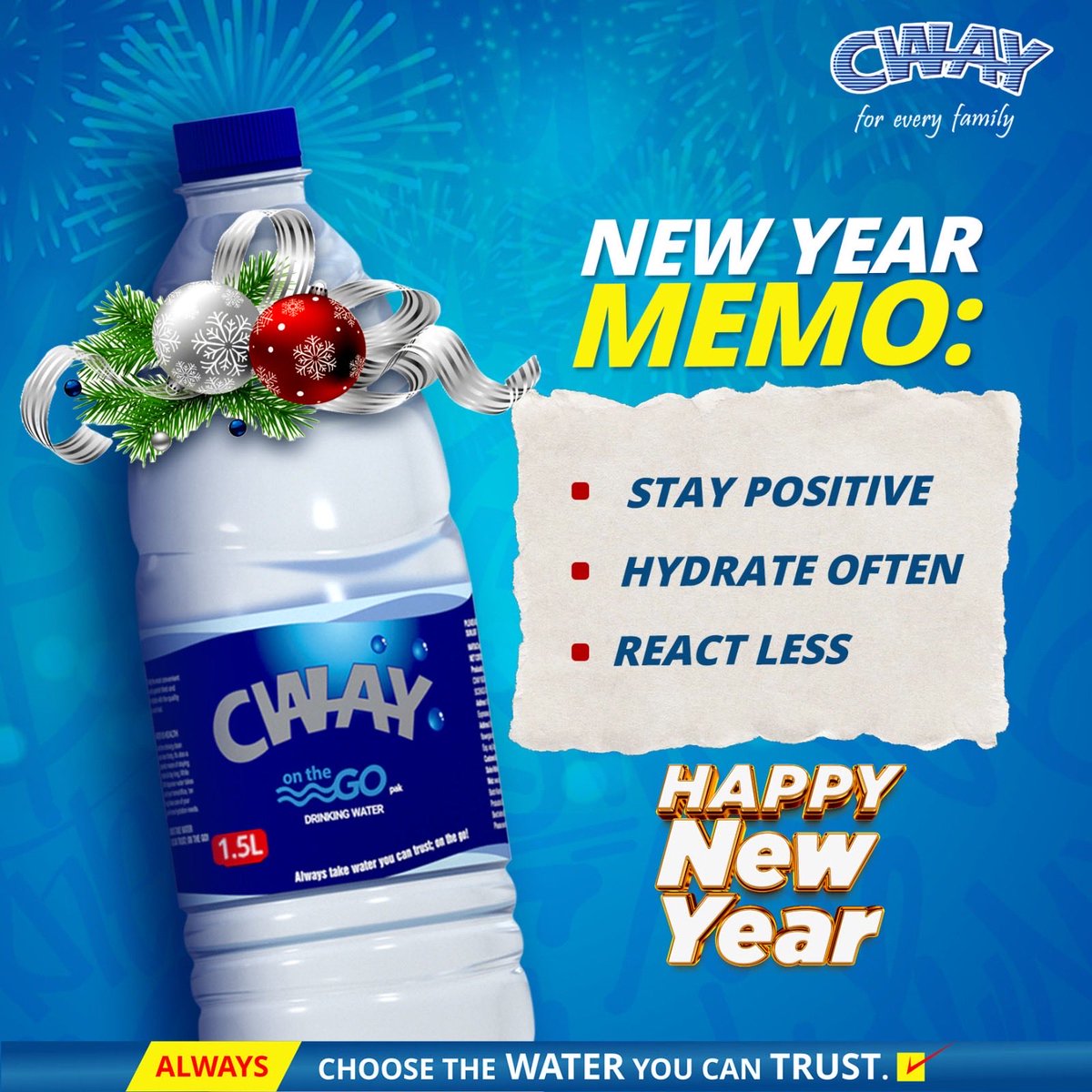 New year energy activated 💙
Wherever the year takes you, take CWAY On-The-Go with you 💧✨

#HappyNewYear #CWAYOnTheGo #2026Vibes