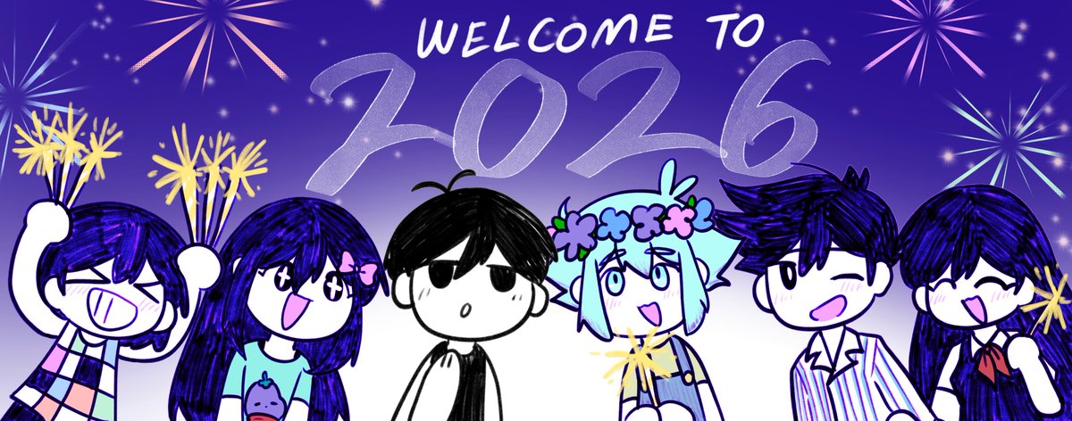 lingxinDAZE's tweet photo. 🎉🎉welcome to 2026🎉🎉
#OMORI #OMORIFANART https://t.co/zbMewFYsUM
