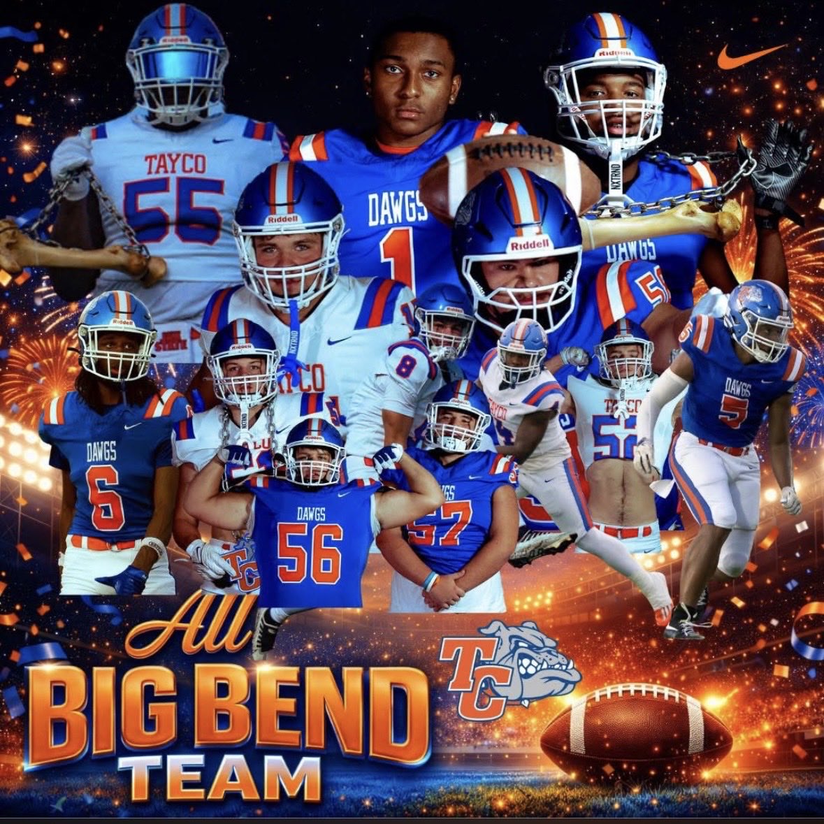 TaycoBulldogs's tweet image. Congrats to ALL of our Dawgs for their Big Bend Nominations:
1st team- Bez Glanton, Vern Faulk, and Ayden Dunnell
2nd Team- Bryan Sardinas, Will Hathcock
Honorable mention- Jonathan Sweat, Seth Boggs, Malik Johnson, DeAndre Flowers, Cole Austin, Tegan Cayson, CJ Ellis, Shaw Lundy